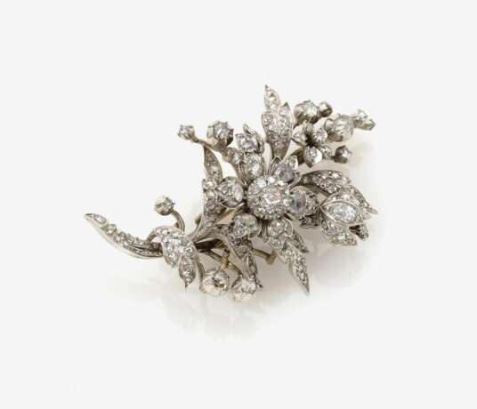 Diamantbrosche in Form eines Blumenbouquets - Foto 2