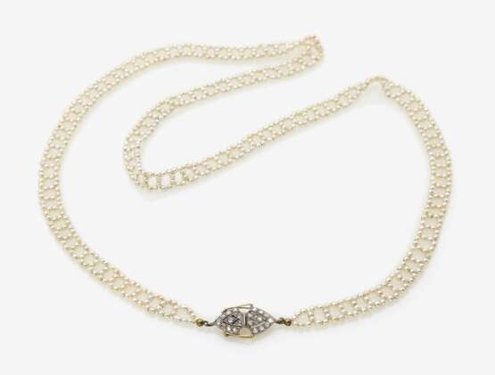 Perlenkette mit Diamantschließe - фото 2