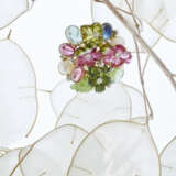 Blütenring mit Turmalinen, Brillanten, Perlen, Jade und Saphir - Foto 1