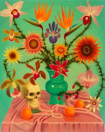Армстронг, С. Л.. Green vase with oranges and skull - фото 1