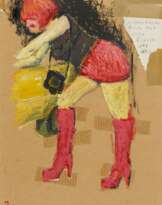 Winterbleiche Beine mit roten Pickeln ums Knie