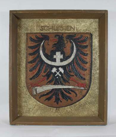 Schlesisches Wappen 1948, Kaseintechnik auf Pavatex - Foto 1