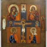 Vierfelder-Ikone mit der Kreuzigung Christi, Russland - фото 1
