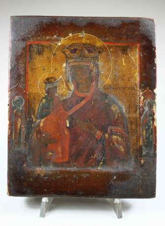 Gottesmutter von Byzanz (Wizantijskaja), Ikone im Silberoklad. Russland - фото 2