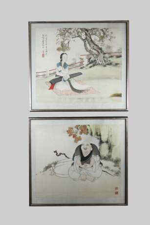 Paar Seidenmalerein, Japan - фото 1