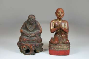 Paar Holzschnitzereien, Südostasien 19. Jahrhundert