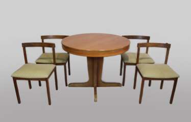 Esstisch mit vier Stühlen, 1960er Jahre