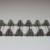 Sechs Messebänkchen, Silber gepunzt 800 Halbmond Krone - Foto 1