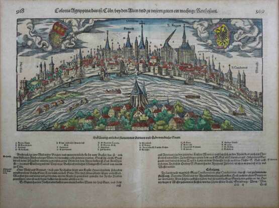 3 Holzschnittseiten aus Cosmographiae des Sebastian Münster um 1546, Colonia Agrippa - photo 1