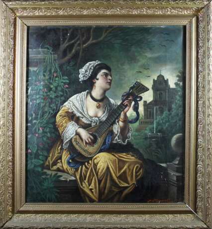 Österreichischer Künstler 2. Hälfte 19 Jahrhundert, Porträt einer musizierenden Dame - Foto 2