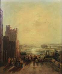 Künstler Ende 19 Jahrhundert, Blick von der Terrasse des Schlosses