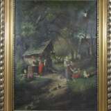 Maler des 19 Jahrhundert, Frauen und Kinder im Hühnerhof - Foto 2