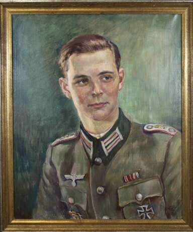 Portrait eines Jungen Offiziers des Zweiten Weltkrieg, Mitte 20 Jahrhundert - фото 1