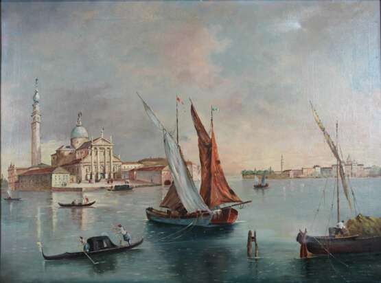 Blick über die Lagune von Venedig auf San Giorgio Maggiore, 20 Jahrhundert - photo 1