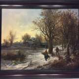 Ignaz Ellminger: "Holzsammler im Winter", Realismus um 1875/80, Öl auf Leinwand, Österreich 19. Jahrhundert, sehr guter Zustand! - фото 6