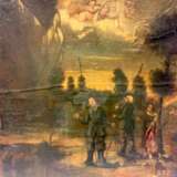 Unbekannter Künstler: Verkündigung an die Hirten auf dem Felde nach Lukas 2, Öl auf Leinwand, Ovalbild, Barock um 1650!! - фото 7