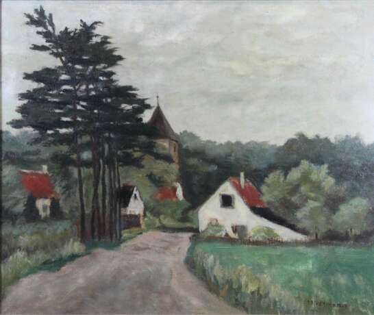 Paul Biesemann (1896 Rotterdam - 1943 Kaiserswerth) Dorflandschaft, Öl auf Leinwand - photo 1