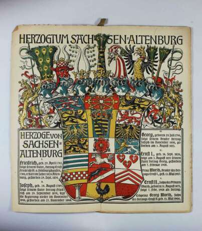 Münchener Kalender von 1910, Monate mit den Wappen des Herzogtum Sachsen-Altenburg - Foto 2