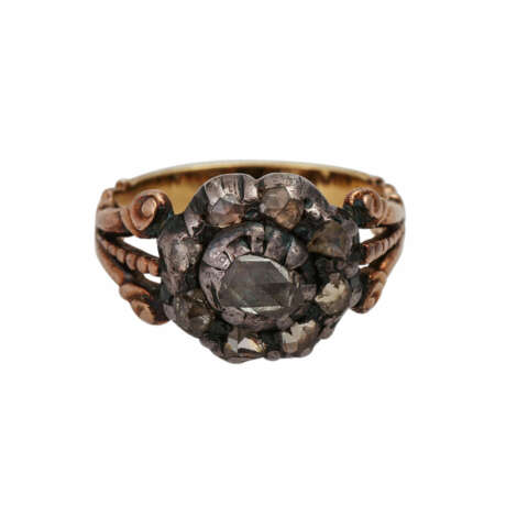 Rokoko Ring mit Diamantrosen zusammen ca. 0,6 ct, - фото 1