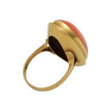 Ring mit ovaler Edelkoralle, ca. 28,5x14,5 mm, lachsfarben, - photo 3
