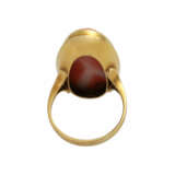 Ring mit ovaler Edelkoralle, ca. 28,5x14,5 mm, lachsfarben, - Foto 4