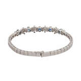 Armband mit 5 oval fac. Saphiren und 32 Brillanten, zusammen ca. 0,88 ct, - Foto 2