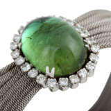 UNIKAT Armreif mit ovalem grünen Turmalincabochon, ca. 27,5 ct - фото 5