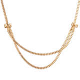 Filigranes Goldcollier mit Schleifen, - photo 2