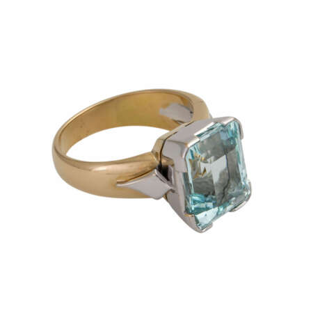 Ring mit Aquamarin von ca. 6 ct im achteckigen Treppenschliff, - фото 2