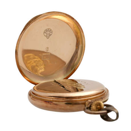 Konvolut: Eine Taschenuhr, Savonette-Gehäuse in Gold 14K. - фото 4
