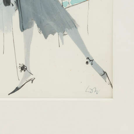 RASCH-NÄGELE, LILO (Stuttgarter Künstlerin; 1914-1978), "Junge Dame vor Tisch", - Foto 3