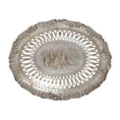 ÖSTERREICH-UNGARN Ovalschale, 800 Silber, Dianakopfmarke von 1872-1922.