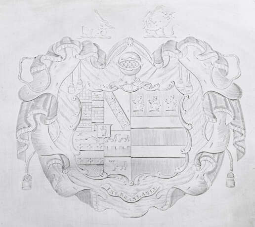 Grosses George IV Tablett mit Wappengravur - фото 2