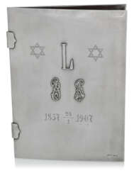 Judaica Briefmappe mit Monogrammen und Davidsternen