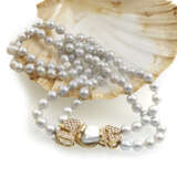 Doppelreihige Perlenkette mit Diamantschliesse - фото 1