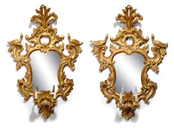 Paar Rokoko-Spiegelappliken - Foto 1