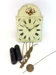 Schilder-Uhr / Bilder-Uhr, Schwarzwald, 19. Jahrhundert, mit Pendel und Gewichten, sehr gut.