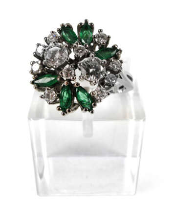 Smaragd-Diamant-Ring, 585 Wg, - Foto 1