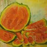 “Watermelon slice” Canvas Oil paint Expressionist Still life 2018 - photo 1