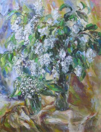 “Two of the bouquet” Canvas Oil paint Impressionist Still life 2011 - photo 1