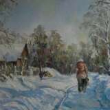 “Winter morning” Canvas Oil paint Impressionist Landscape painting 2011 - photo 1