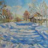 “Winter day” Canvas Oil paint Impressionist Landscape painting 2012 - photo 1