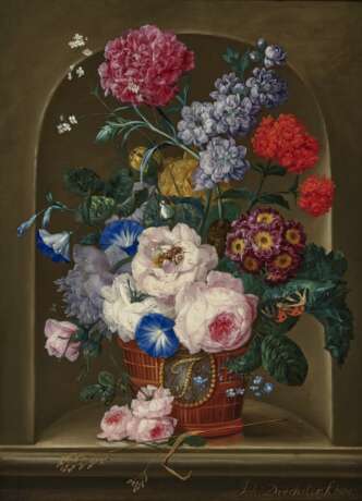 Blumenarrangement in einer Steinnische , Drechsler, Johann Baptist 1756 Lichtental b. Wien - 1811 Wien - Foto 1