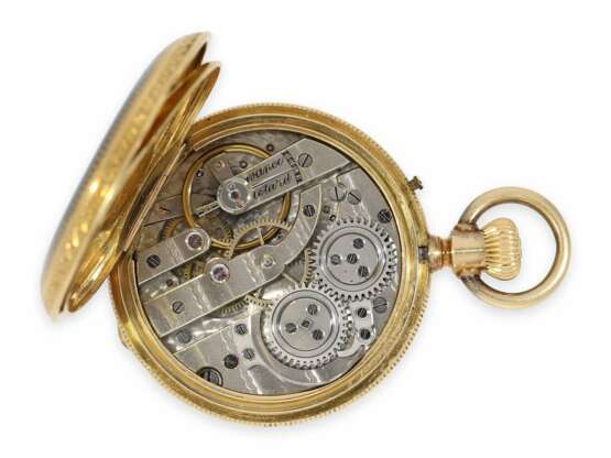 Taschenuhr: einzigartige und sehr kostbare Gold/Emaille-Savonnette, mit Diamantbesatz, gefertigt für das osmanische Reich, ca. 1870 - Foto 4