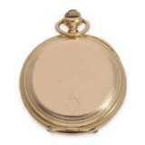 Taschenuhr: seltene, rotgoldene Präzisionstaschenuhr in der Damengröße, Savonnette Alpina Union Horlogere, ca.1900 - Foto 6