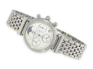 Armbanduhr: luxuriöse Damenuhr, IWC "Da Vinci Lady" Chronograph mit Mondphase Ref.3736, Box und Papiere von 2003