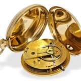 Taschenuhr: extrem seltene Blindenuhr-Goldsavonnette, 18K Gold, englische Hallmarks 1840, James Mangan Cork, No.415 - Foto 1