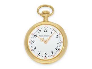 Taschenuhr/Anhängeuhr: Patek Philippe Rarität, eine der kleinsten von Patek Philippe gefertigten Anhängeuhren in der Qualitätsstufe einer Präzisionstaschenuhr, No.172648, ca.1913