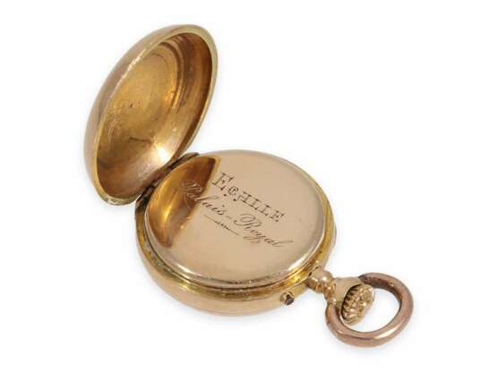 Taschenuhr/Anhängeuhr: Rarität, eine der kleinsten Louis XV Präzisionstaschenuhren der Welt, Auguste Ecalle Palais Royal Paris, ca.1880 - Foto 6