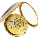 Taschenuhr: exquisite, große Gold/Emaille-Spindeluhr hochfeiner Qualität, Joseph Dodds, London, No. 1753, ca. 1810 - Foto 4